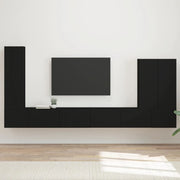 Set di Mobiletto da TV a Parete Montaggio a parete 6 pcs Nero 3408953