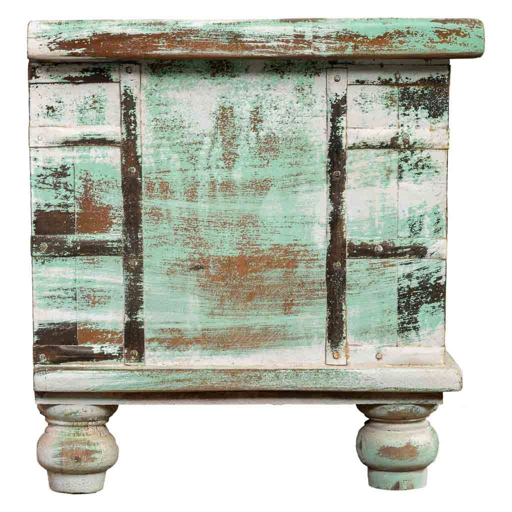 Cassapanca in legno verde artigianale 98x42x45h cm
