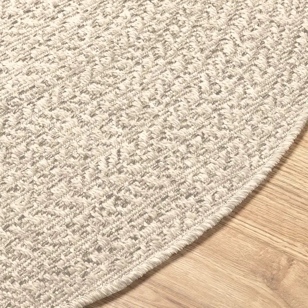 Tappeto ZIZUR Crema Ã˜ 90 cm Aspetto Iuta per Interni ed Esterni