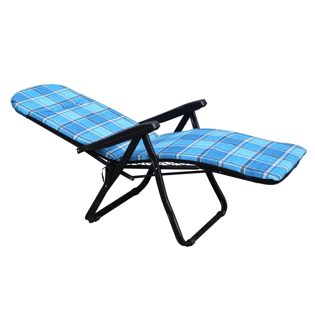 Poltrona Sdraio relax reclinabile in Tessuto Acciaio cm 155x60x60 - ANETTE