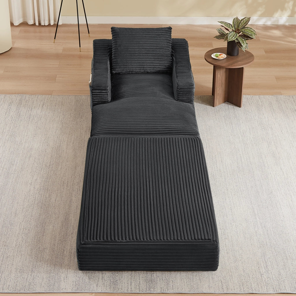 POLTRONA lounge chair 32x32x112 cm velluto a coste grigio scuro