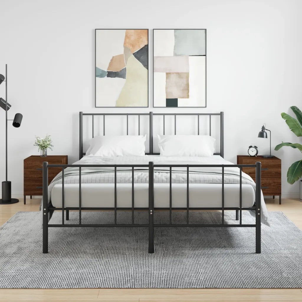 Set di 2 Comodini | Armadio da Notte | Mobiletto da notte Rovere Marrone 40x35x47,5 cm in Legno Multistrato