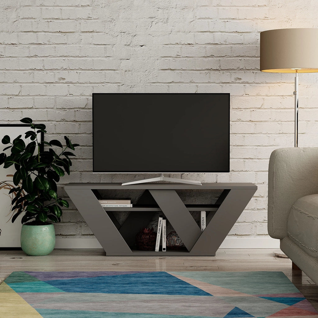 Mobile TV in legno "Pipralla" - 110 x 30 x 40 cm - Antracite