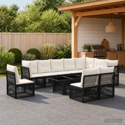 Set Divano da Giardino 11 pz Nero polyrattan 3436483