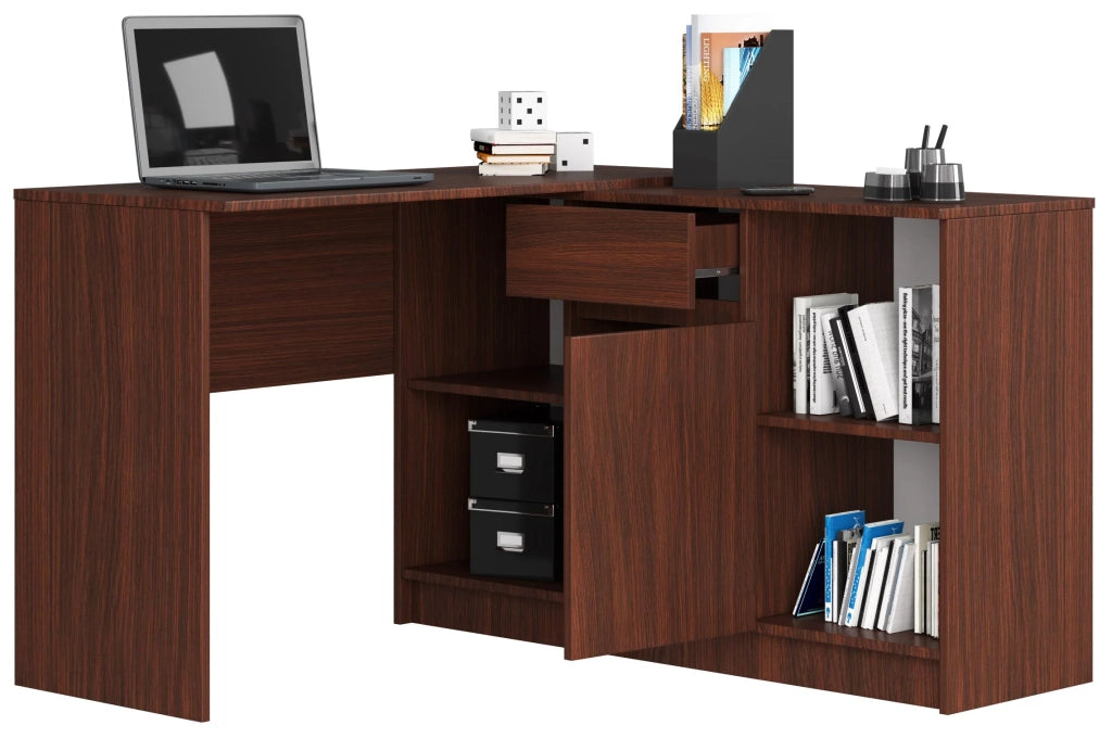Scrivania angolare AKORD B17 Wengé 120 cm 1 anta 1 cassetto 120x126x79 cm