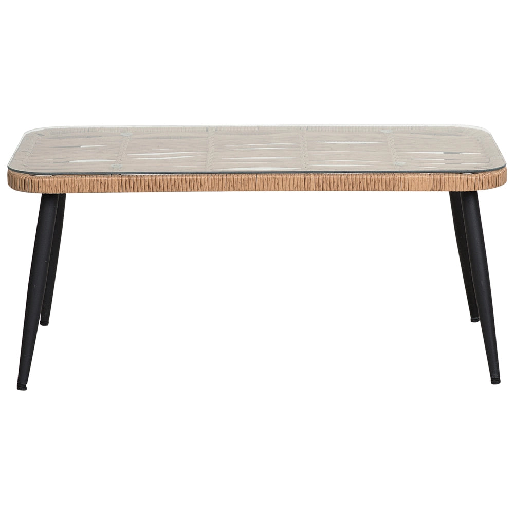 Balcone set bistrot Beige Rattan sintetico Cuscini Tavolino e 2 Sedie Design Esterno Moderno