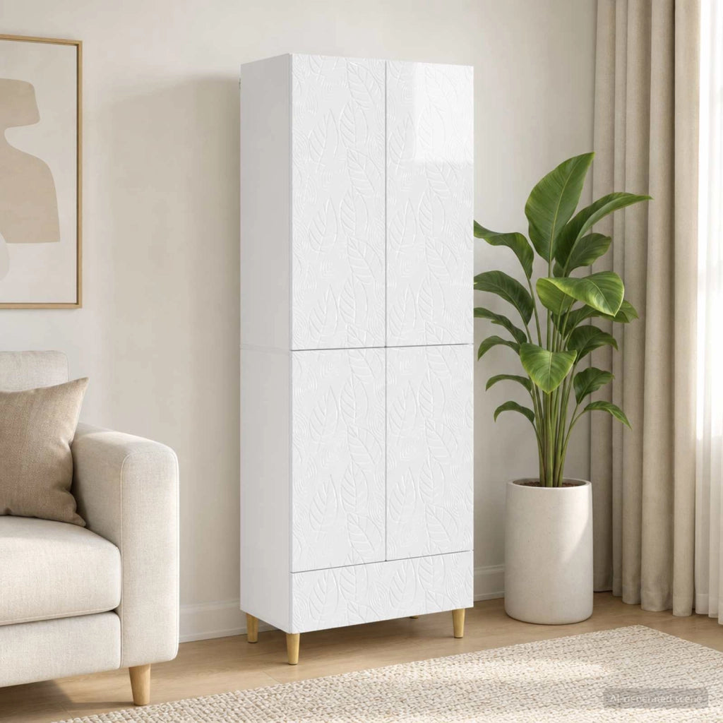 Set di armadi 2 pz Bianco Lucido Legno ingegnerizzato 3416695