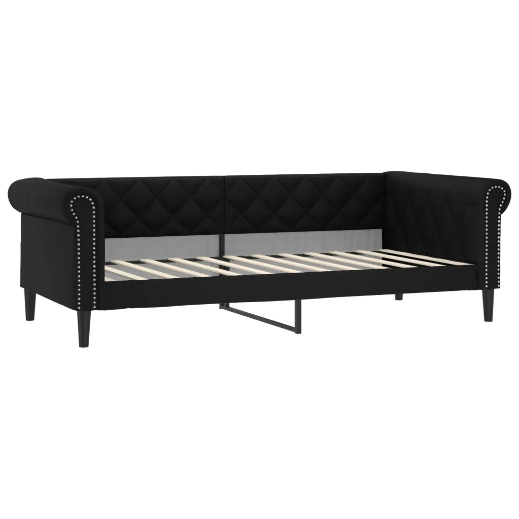 Divano Letto con Letto Estraibile-Sofa Letto-Daybed Nero 90x200 cm in Similpelle