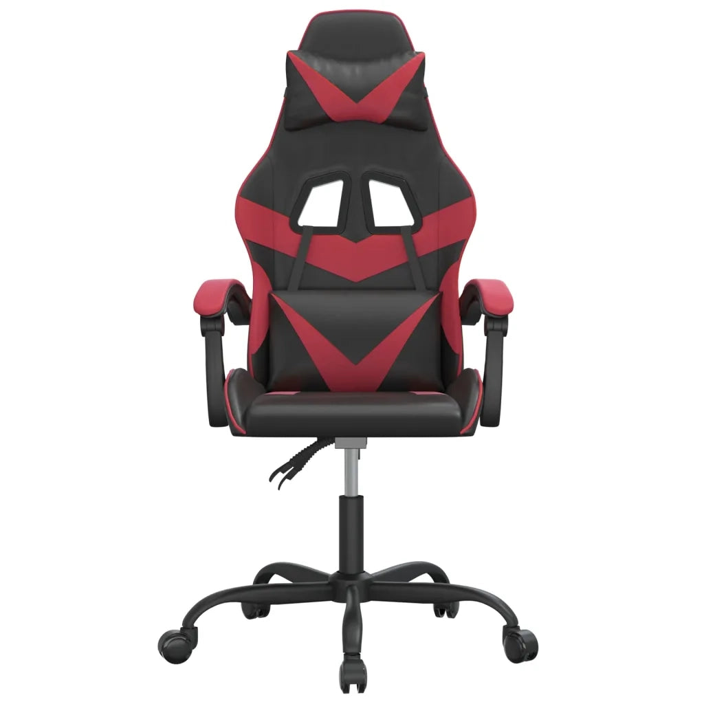 Sedia da Gaming Girevole Nero e Rosso Vino in Similpelle cod mxl 70466