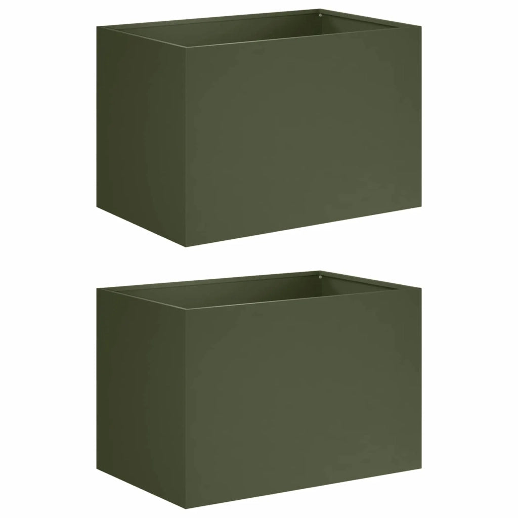 Vaso da giardino 2 pz Verde Oliva 50 x 40 x 40 cm 8005645