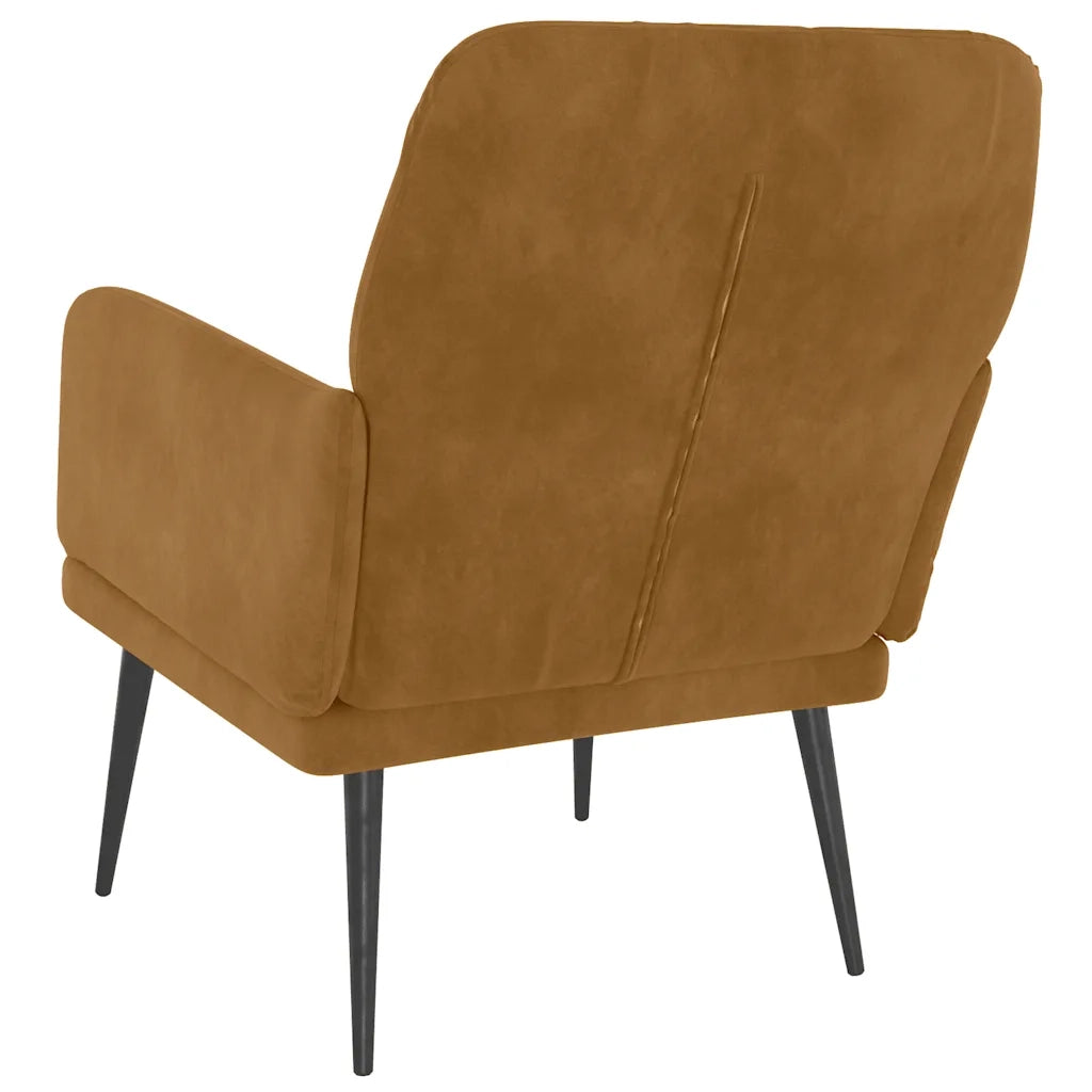 Poltrona-Divano Sedia-Poltroncina Marrone 62x79x79 cm Velluto