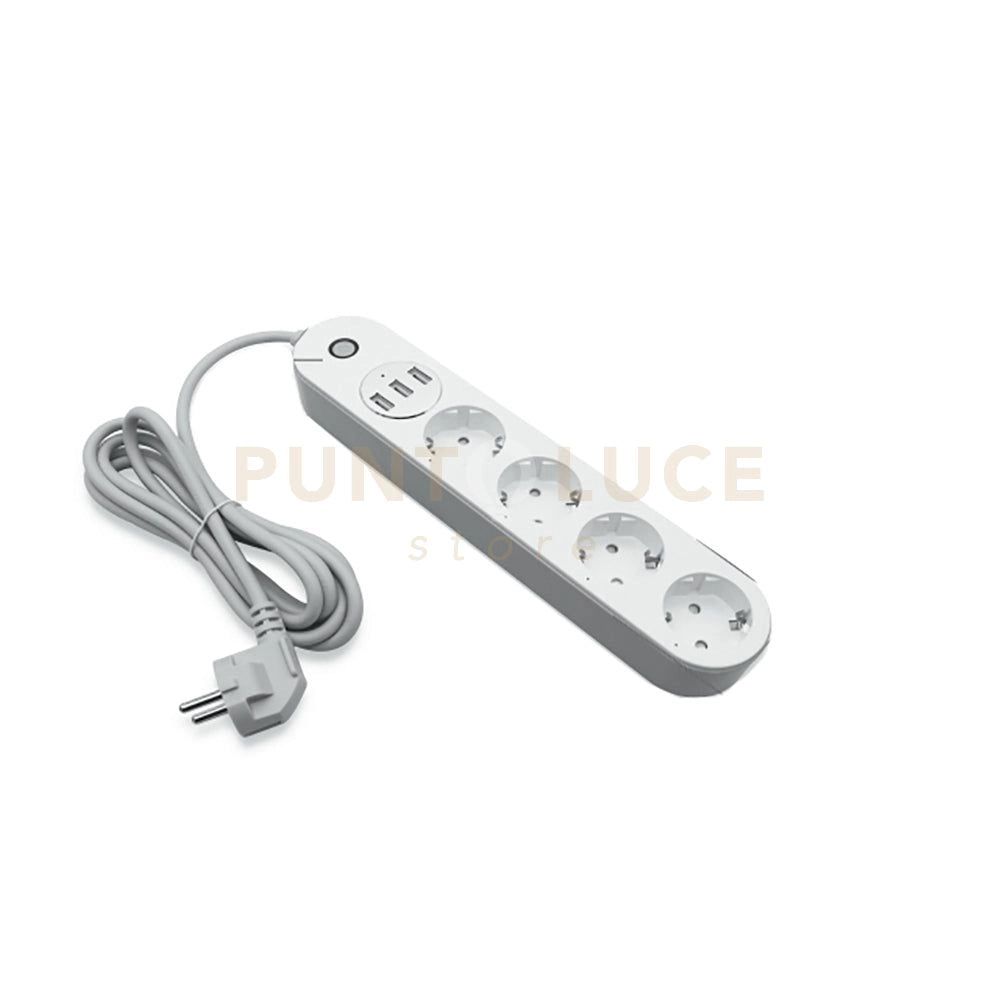 SMART-POWER-SC4USB3 ADATTATORE MULTIPRESA Wi-Fi 4 SCHUKO 3 USB 1000-2400W 10A INPUT 100-240V Wi-Fi 2.4GHz