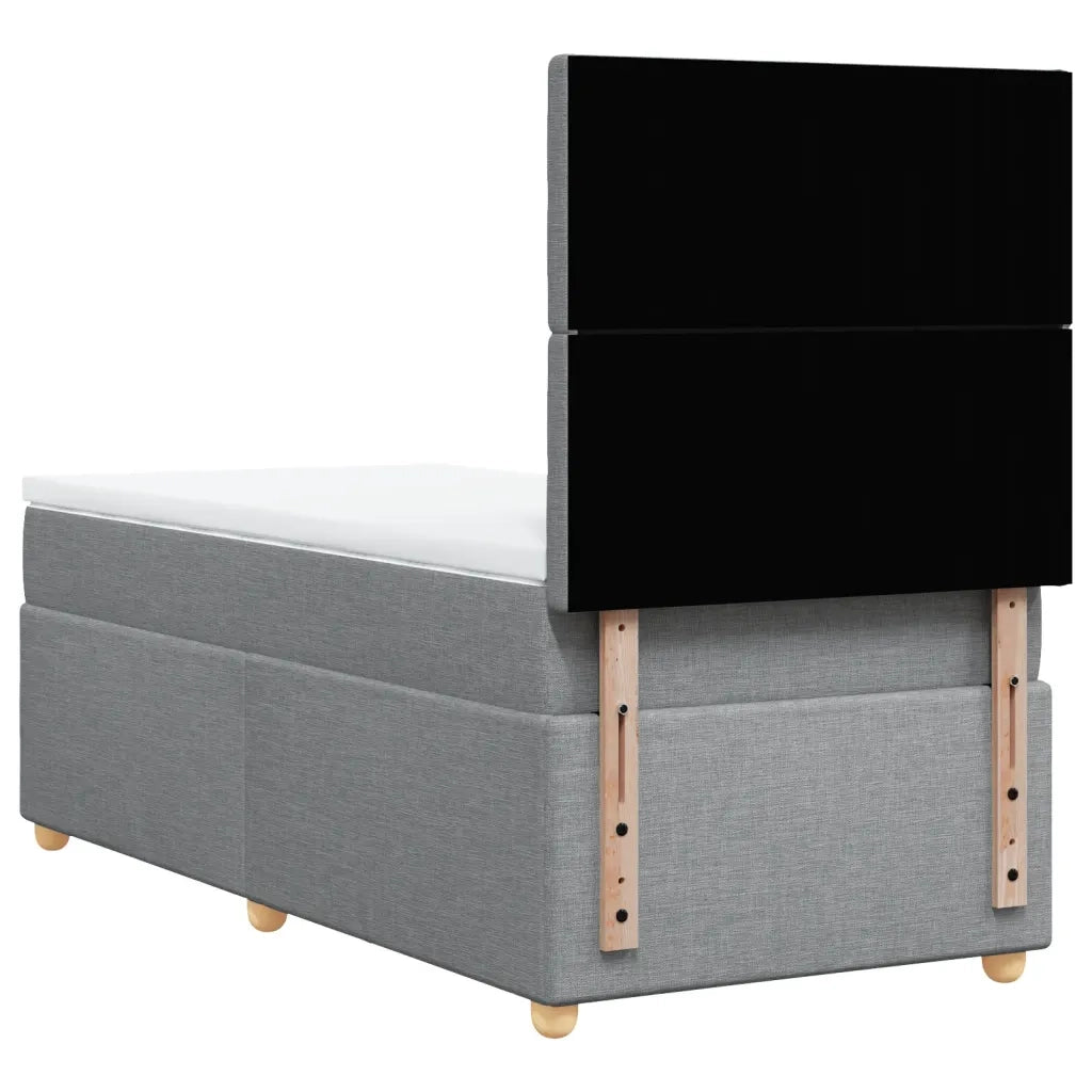 Giroletto a Molle con Materasso Grigio Chiaro100x200 cm Tessuto
