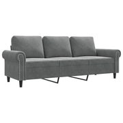 Divano | Divano da soggiorno | Sofa a 3 Posti Grigio Scuro 180 cm in Velluto