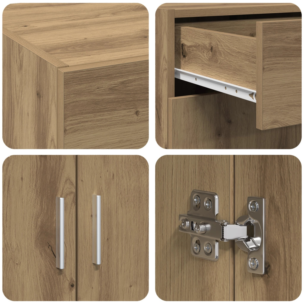 Mobile di Stoccaggio Rovere Artigianale 80x42.5x93.5 cm Legno Ingegnerizzato