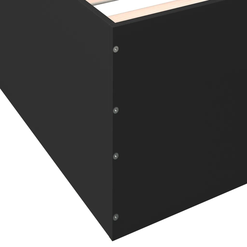 Giroletto-Struttura Letto Nero 75x190 cm in Legno Multistrato 208131