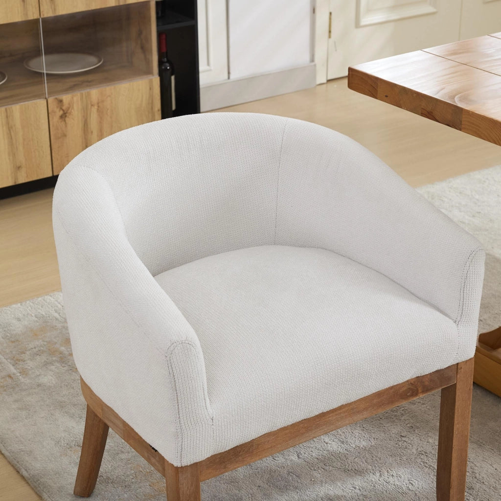 Sedia da Pranzo Imbottita con Braccioli ¨C MINIMAL ¨C Beige, Struttura in Legno