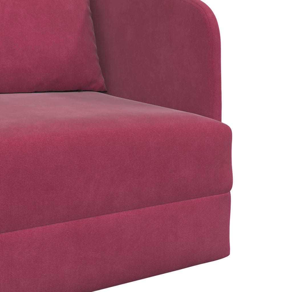 Divano Letto 2-in-1 Bordeaux 65x80x83 cm Velluto