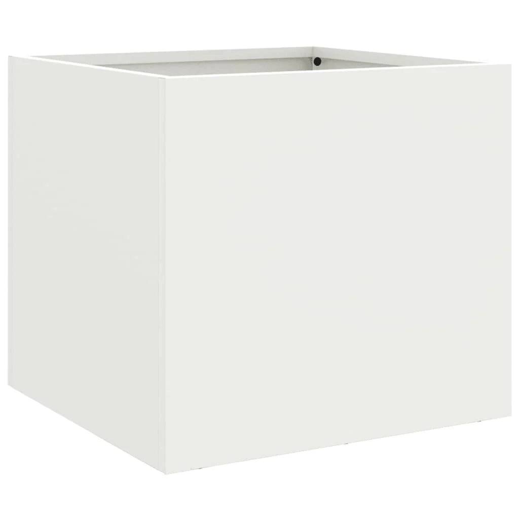 Vassoio per fioriera aiuola rialzata piante fiori terrazza giardino 32 x 30 x 29 cm acciaio bianco 02_0037506