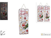 1 Pezzo Dietroporta in Legno Natalizia con Bambolina e Luci 60 cm 2 Decori