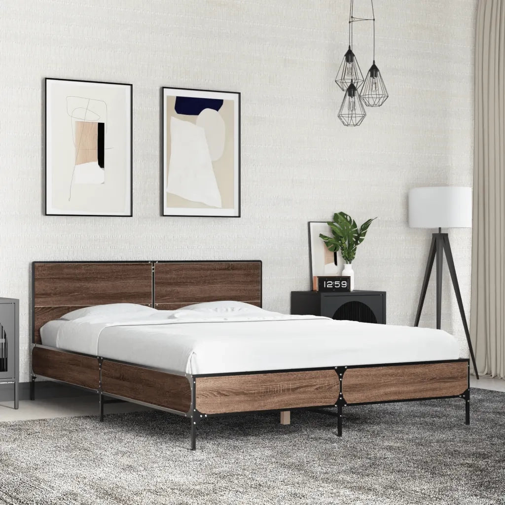 Giroletto Rovere Marrone 140x190cm in Legno Multistrato Metallo 3280036
