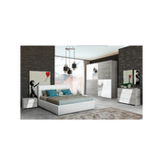 Camera da letto grigio e bianco laccato lucido Mania