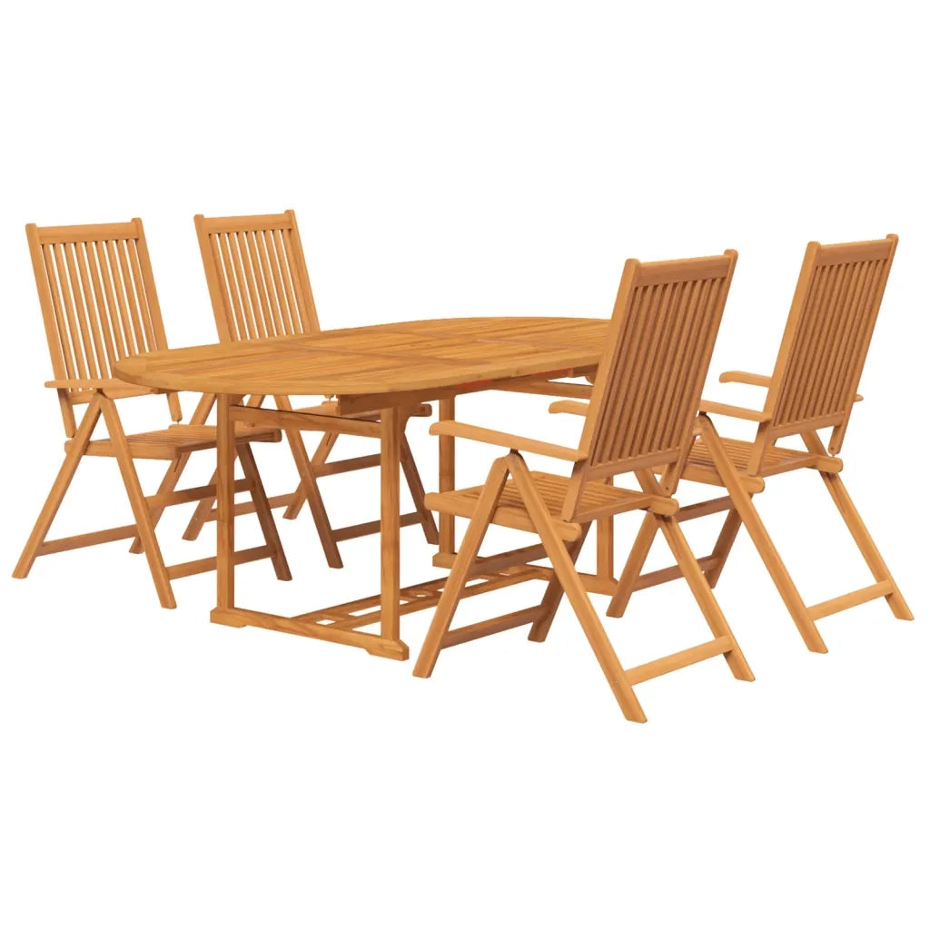 Set da Pranzo da Giardino 5 pz in Legno Massello di Acacia 150-200 cm 3058011