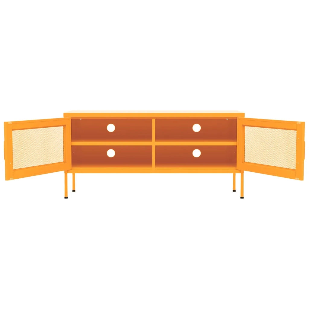 Mobile TV | Armadietto TV | Mobile Porta TV Giallo Senape 105x35x50 cm in Acciaio