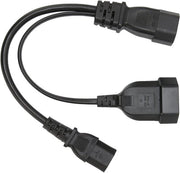 Divisorio di cavo elettrico - IEC320 C14 a C13 e 10A 250V - 30 cm nero PVC - adatto per computer