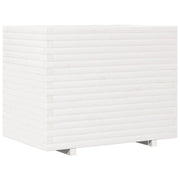 Fioriera | Cassetta per fiori | Vaso da Giardino Bianca 90x60x72,5cm Legno Massello di Pino
