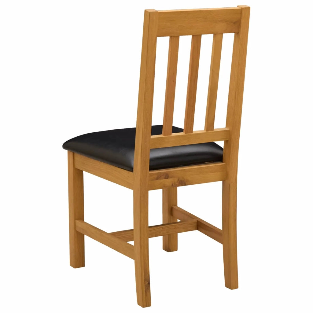 Sedia da pranzo VENLO 2 pcs Legno di Quercia Massello Nero 42039154