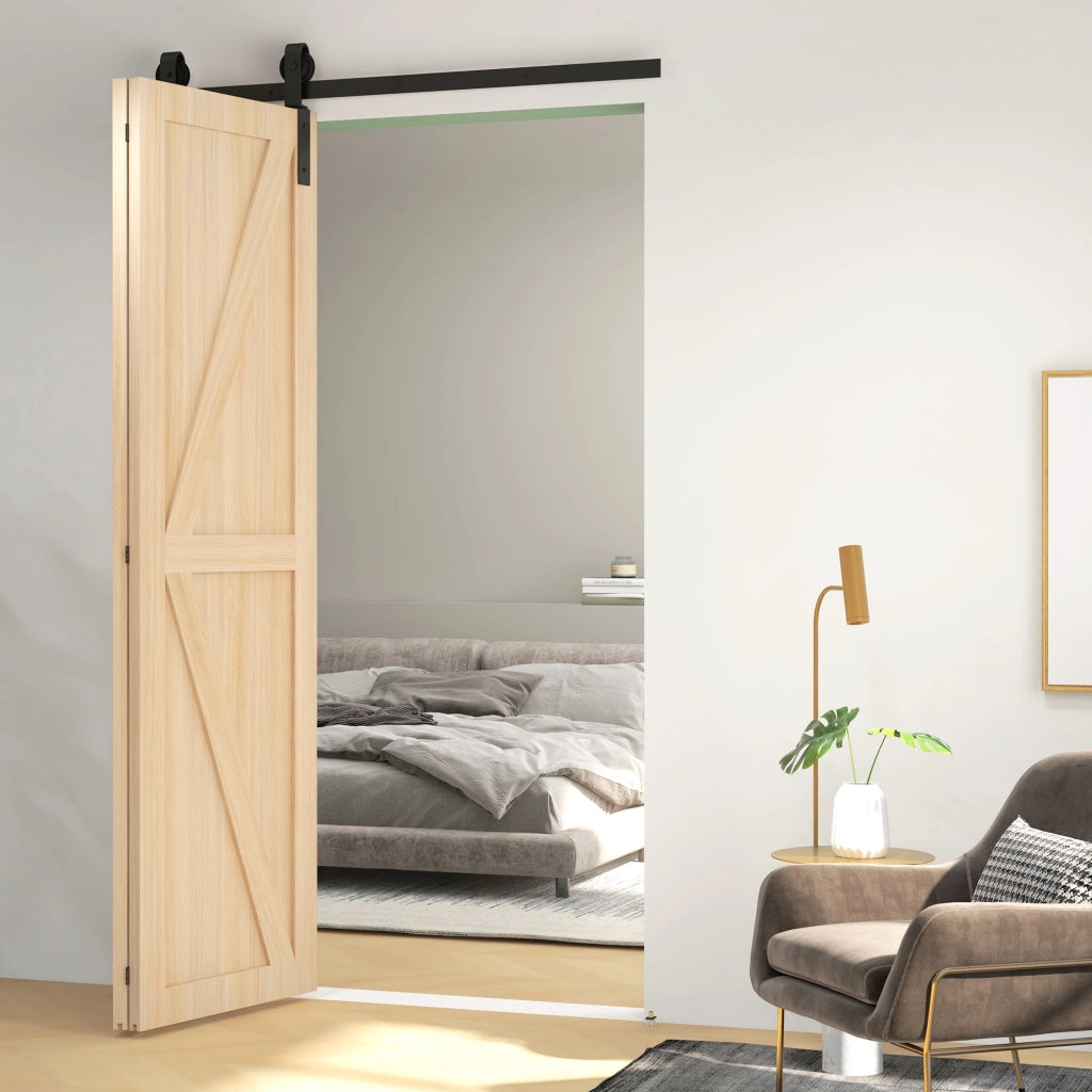 Kit Porta Scorrevole a Pannello Pieghevole per 2 Ante ¨C Zephmum ¨C Nero 122 cm