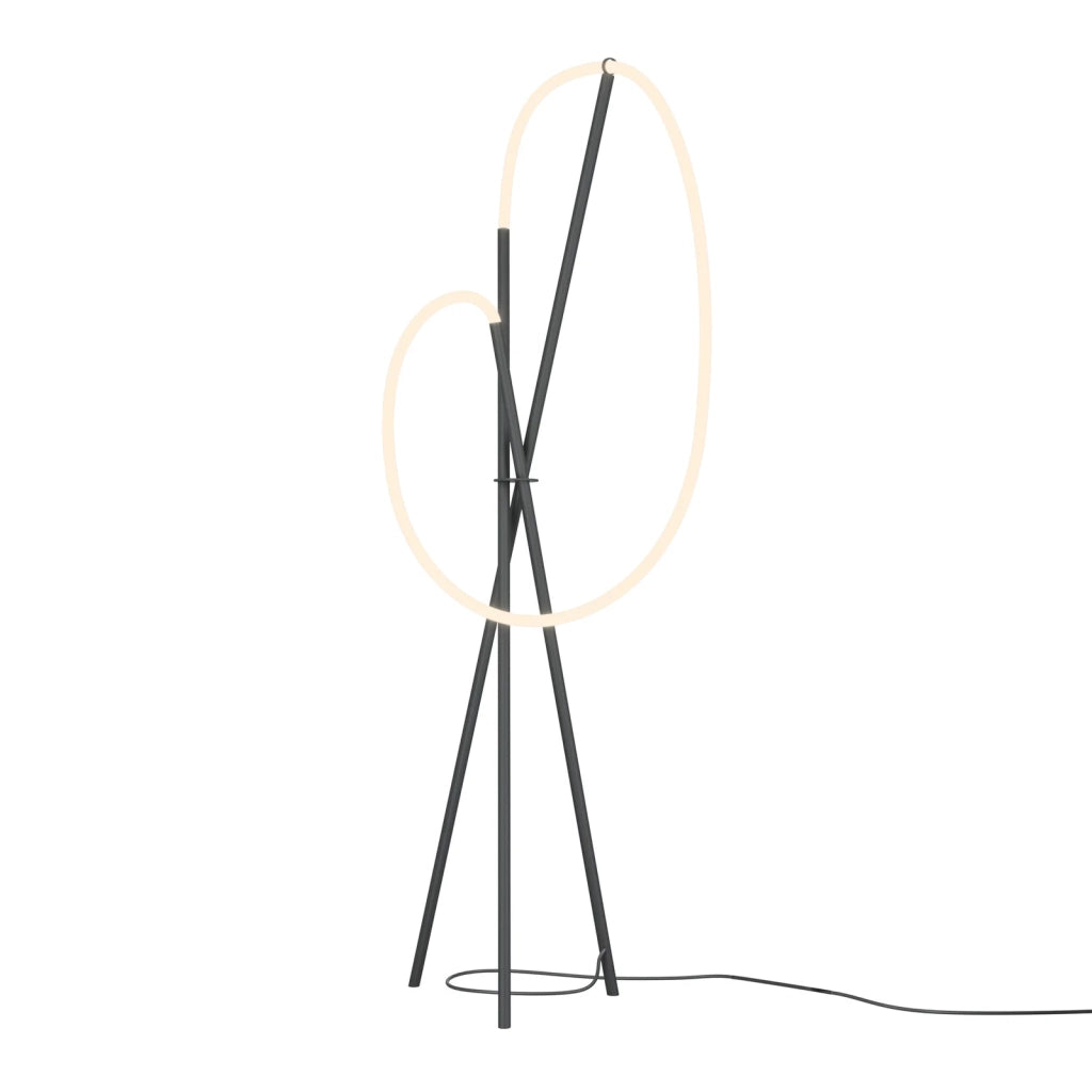 Maytoni Lampada da terra moderna Crochet 1 luce LED integrato nero alluminio