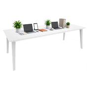 Tavolo da esterno Camrose, Base per picnic, Piano da pranzo da giardino, Banco outdoor multiuso, 235x98 h74 cm, Bianco