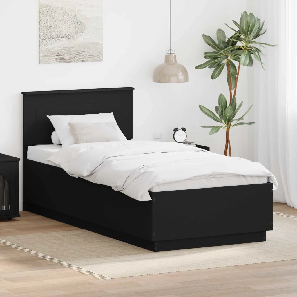 Struttura del letto Nero 70 x 190 cm Legno multistrato