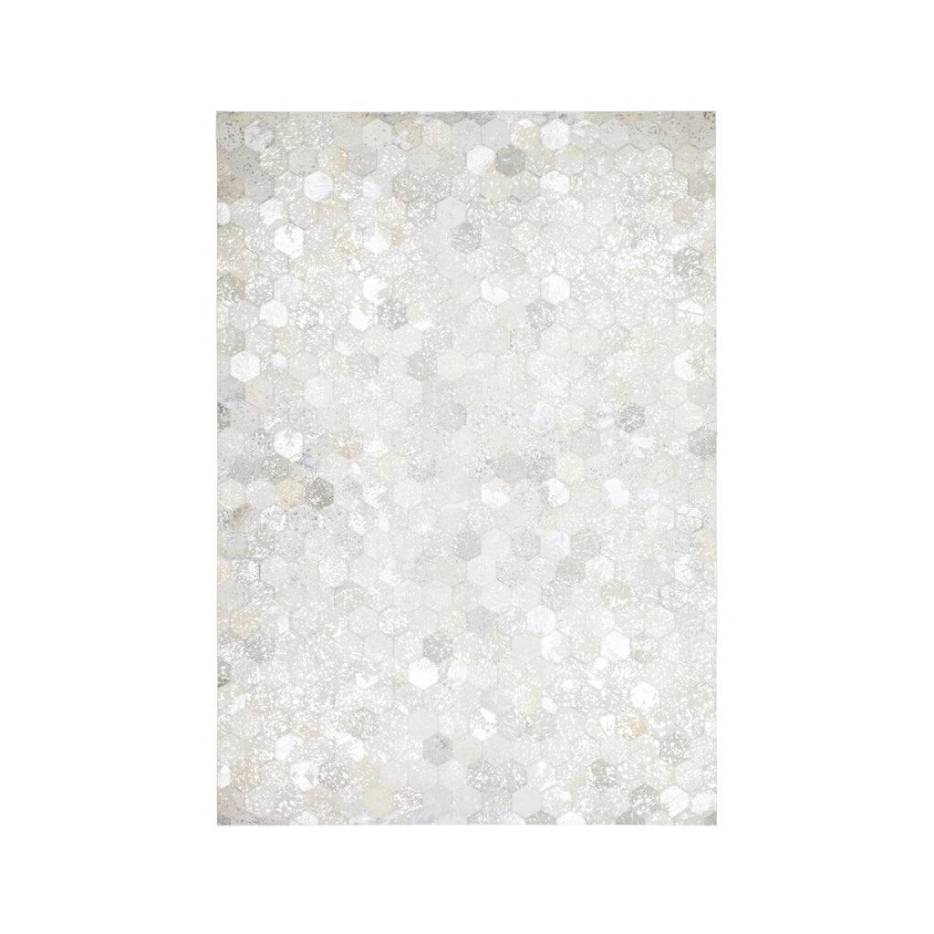 Tappeto in pelle Dazzle Grigio e Argento 80x150 cm