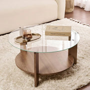 Canevino, Tavolino da Salotto Forma Rotondo, 75x75x40h cm Marrone Noce