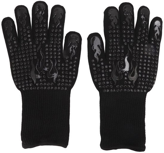 Manopole per forno resistenti al calore 800°C - in silicone - lavabili - lunghe maniche - manopole per barbecue - manopole per griglia