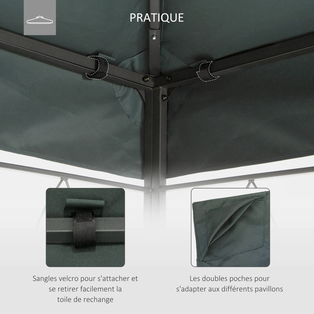 Tenda da giardino 3x4 m ¨C zephmum ¨C poliestere grigio