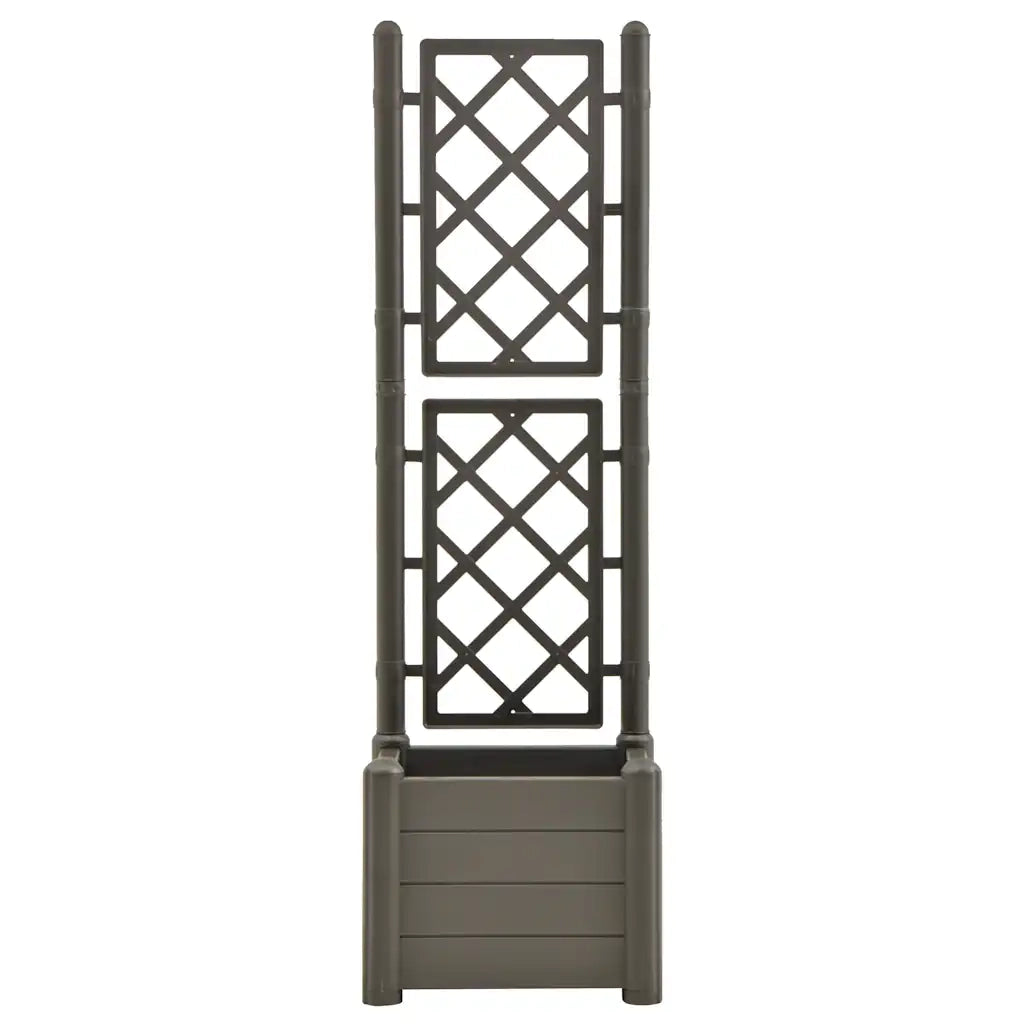 Fioriera da Giardino con Graticcio 43x43x142 cm PP Antracite 313981