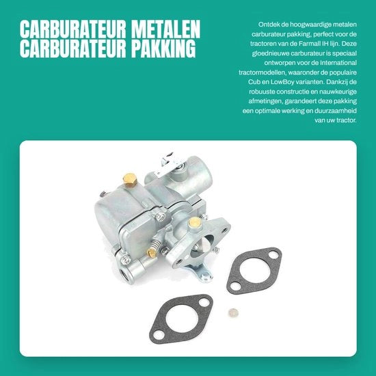 Carburatore in metallo nuovo di zecca - Afdichtamenti - Accessorio - Adatto per IH Farmall Cub - Forma perfettamente adattata - Carburatore di ricambio