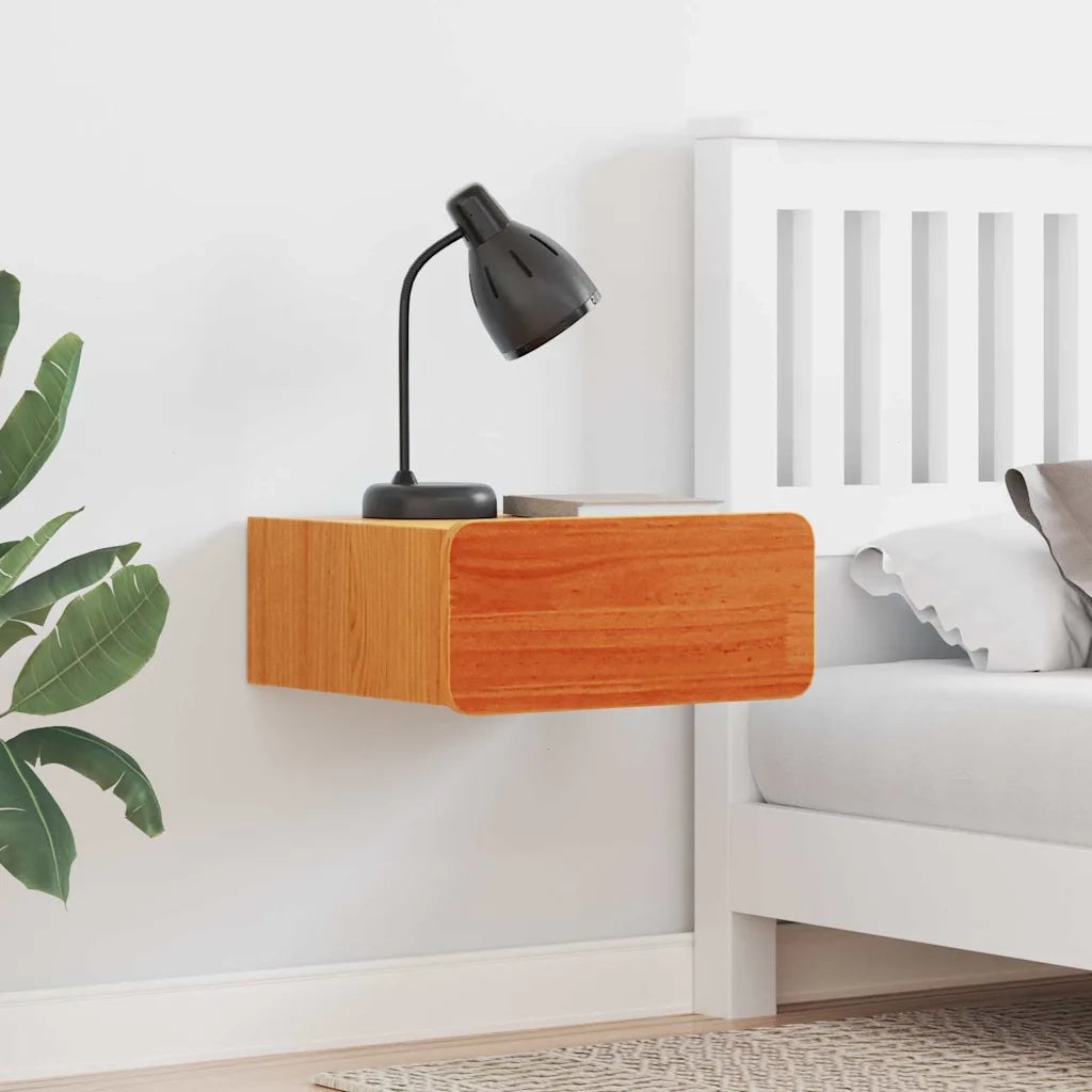 Comodino con cassetto-Tavolino da notte Marrone cerato 39 x 34 x 16,5 cm