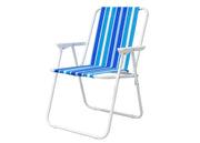 Sedia Camping Spiaggia Pieghevole Con Schienale Da Giardino Modello Miramare - Miramare - Blu-Bianco