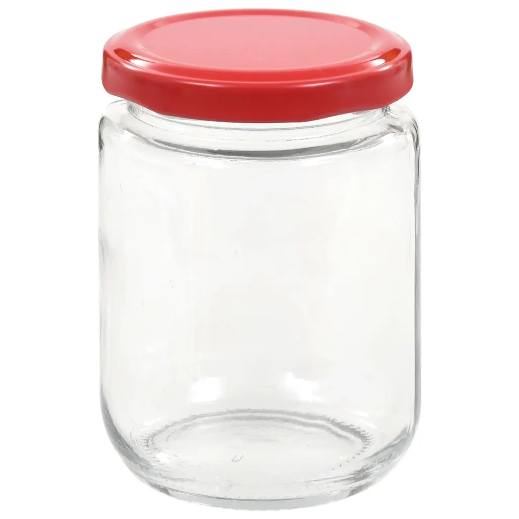 Vasi per Marmellata in Vetro Coperchio Rosso 96 pz 230 ml 50801