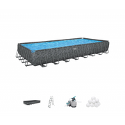 Piscina fuori terra rettangolare con filtro a sabbia Polysphere e scaletta, 956x488x132 cm telo copertura incluso - Bestway