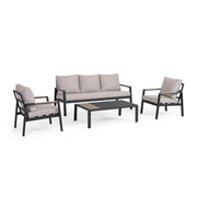 Set da 4 pezzi salotto da esterno in alluminio con cuscini - NOLIRA