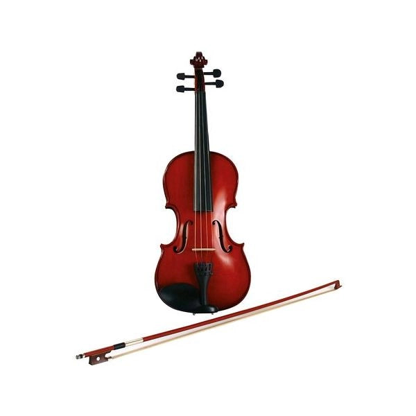 Violino 1/2 con montatura in legno completo di archetto tiracantino, colofonia ed astuccio sagomato antistrappo. - 8056734493818