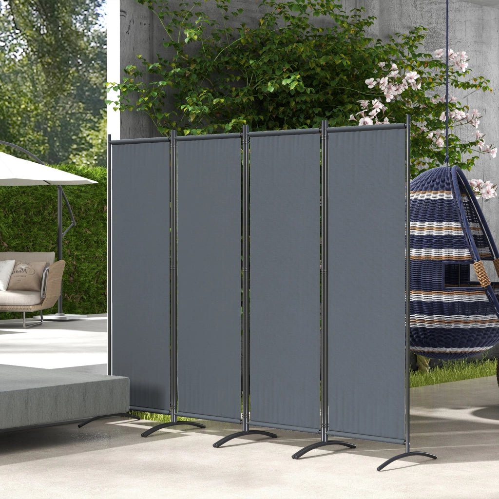 Biombo ¨C zephmum ¨C Grigio Scuro 4 Pannelli Pieghevole 221x172 cm