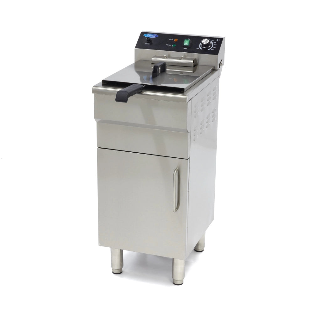 Friggitrice - 16L - 1 Cestello - con Rubinetto di Scarico e Base Armadiata - 400V