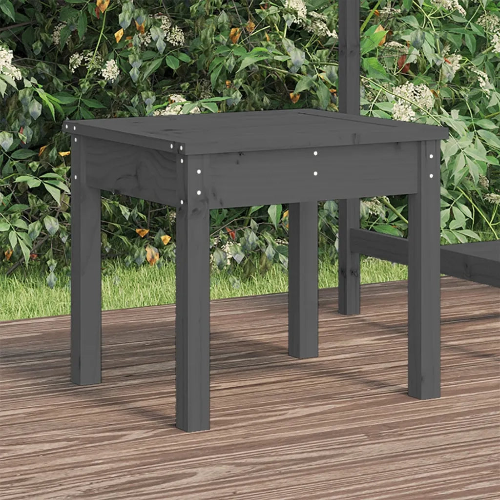 Panca da Giardino-Sgabello-Panca da esterno Grigia 50x44x45 cm Legno Massello di Pino